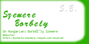 szemere borbely business card